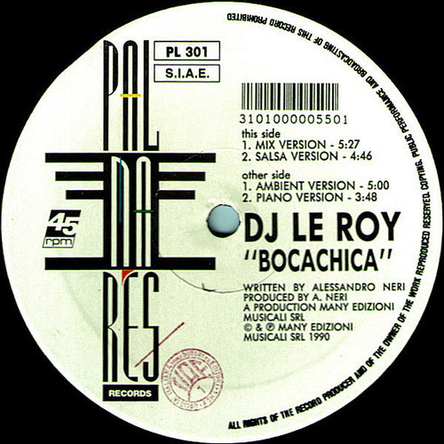 D.J. Le Roy feat. Bocachica – Bocachica Italian Palmares, 1991 | 12", 45 RPM | Italo House / Deep House