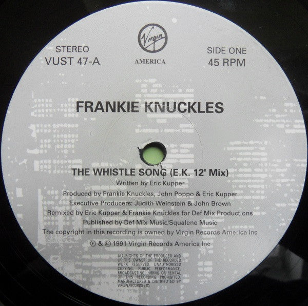 Frankie Knuckles – The Whistle Song 1991 | 12" Single | House